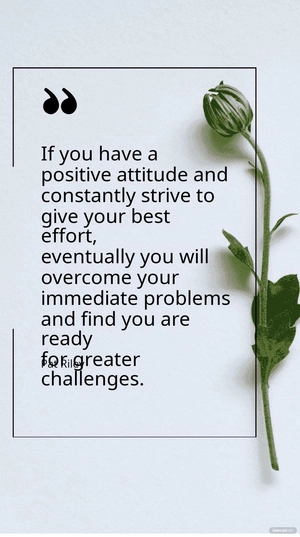 Pat Riley - If you have a positive attitude and constantly strive to give your best effort, eventually you will overcome your immediate problems and find you are ready for greater challenges.