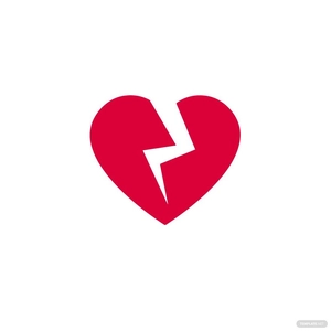 Minimalist Broken Heart Clipart