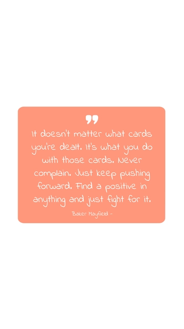Baker Mayfield: Playing the Hand You're Dealt Quote