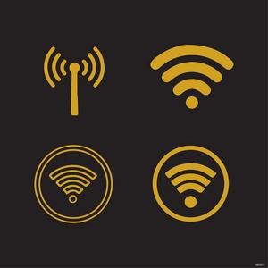 Gold Wifi clipart