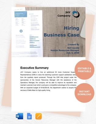Hiring Business Case Template