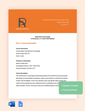 Infographic Syllabus Template