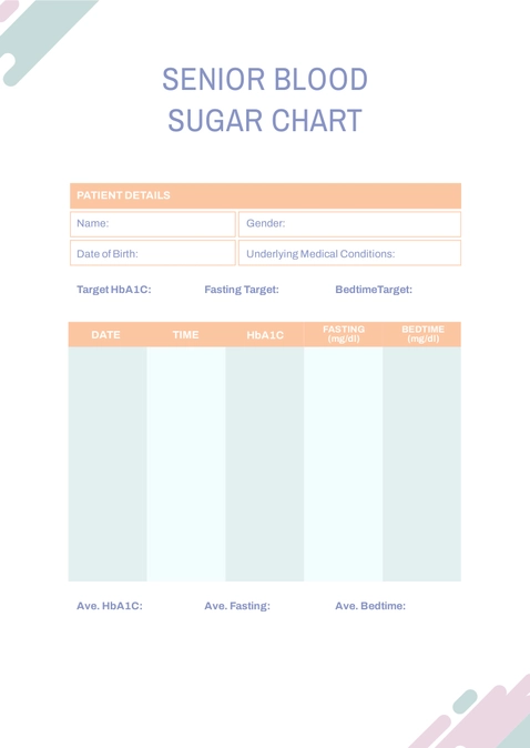 Senior Blood Sugar Chart