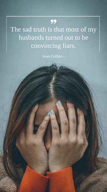 Free Joan Collins: Most Husbands Were Convincing Liars Quote Template to Edit Online