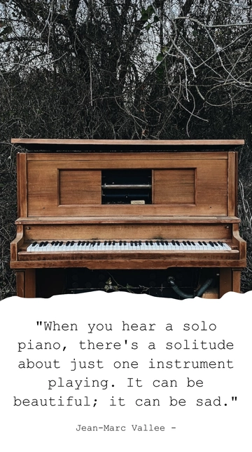 Jean-Marc Vallee: The Solitude of Solo Piano Quote