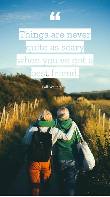 Free Bill Watterson Best Friend Quote Template to Edit Online