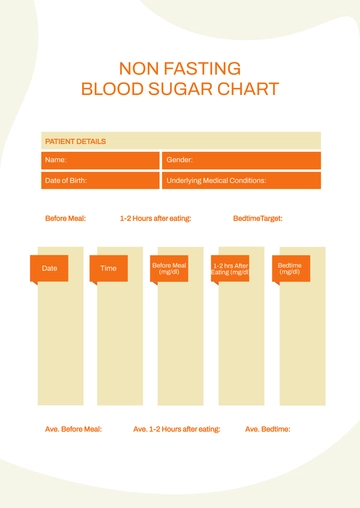 Free Non Fasting Blood Sugar Chart Template to Edit Online
