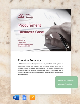 Procurement Business Case Template