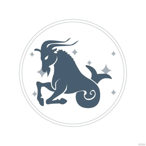 Black And White Capricorn clipart