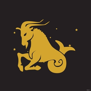Gold Capricorn clipart