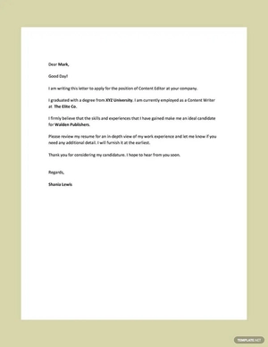 Simple Application Letter Simple Application Letter