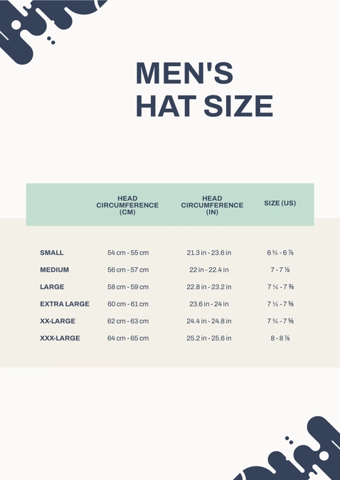 Mens Hat Size Chart