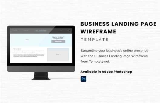 Business Landing Page Wireframe Template