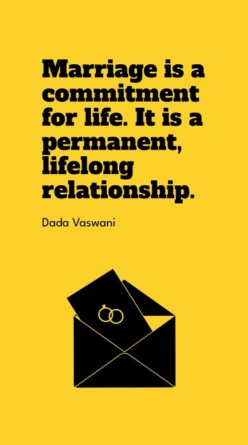 Free Marriage: A Lifelong Commitment Quote Template to Edit Online