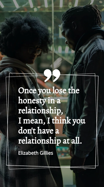 Free Elizabeth Gillies on Honesty in Relationships Quote Template to Edit Online