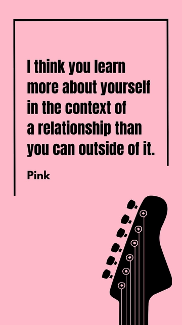 Free Pink on Self-Discovery in Relationships: A Quote Template to Edit Online