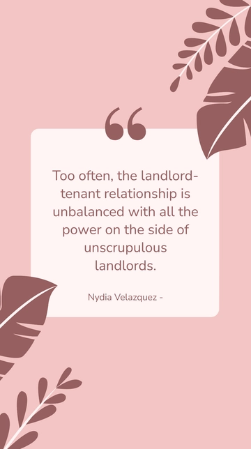 Nydia Velazquez: Balancing Landlord-Tenant Power Quote