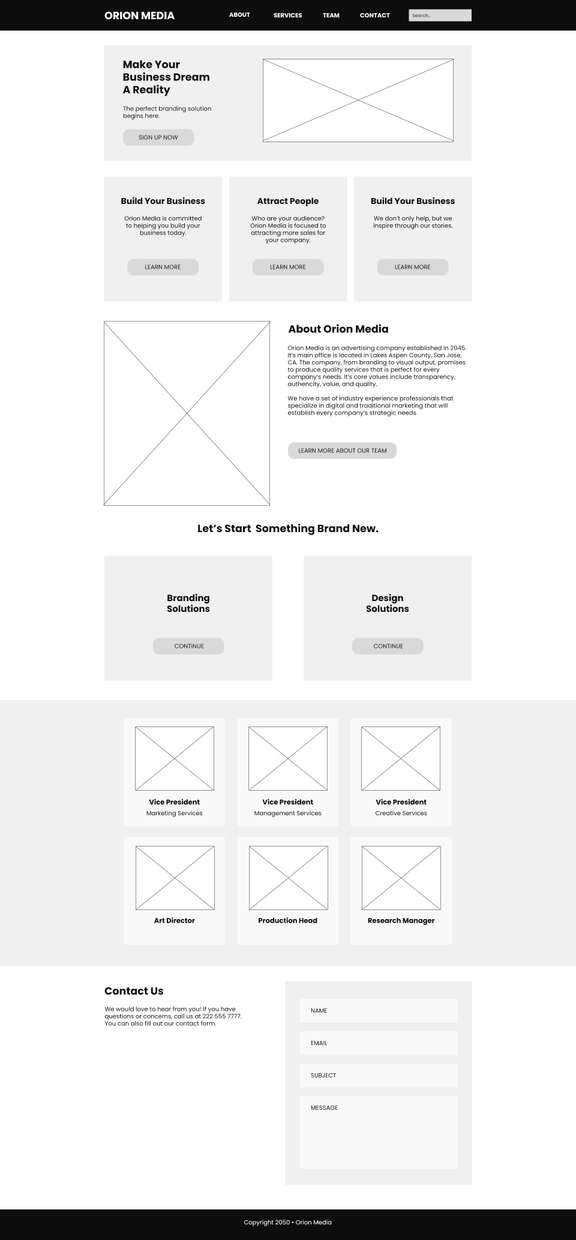 Low Fidelity Wireframe Template