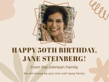 Free 50th Birthday Ecard Template to Edit Online