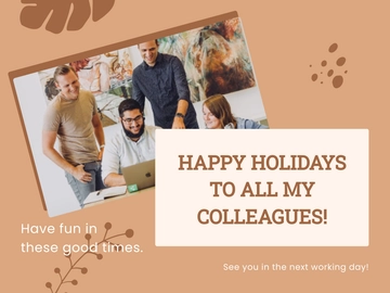 Free Holiday Colleague Ecard Template to Edit Online