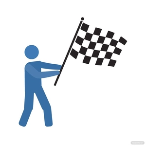 Man Checkered Flag Clipart