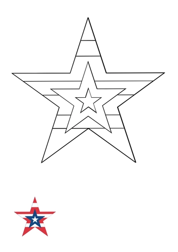 Free 4th Of July Star Coloring Page Template to Edit Online