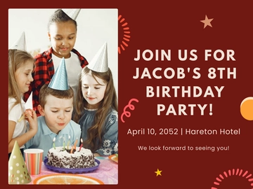 Free Kids Party Ecard Template to Edit Online