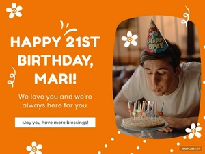 21st Birthday Ecard Template