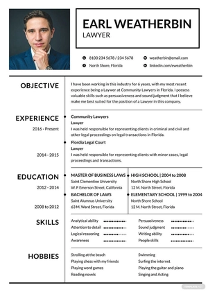 Basic Lawyer Resume