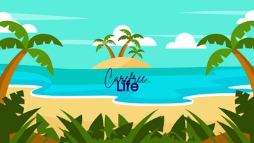 Free Palm Tree Beach Wallpaper Template to Edit Online