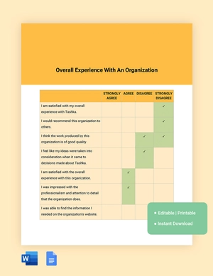 4 Point Likert Scale Template