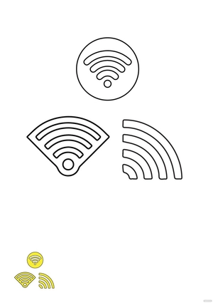 Yellow Wifi coloring page
