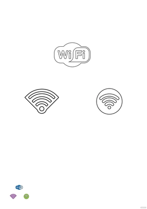 Small Wifi Symbol coloring page