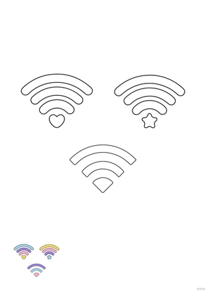 Cute Wifi Symbol coloring page