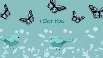 Free Birds And Butterflies Wallpaper Template to Edit Online