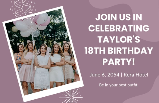 18th Birthday Ecard Template