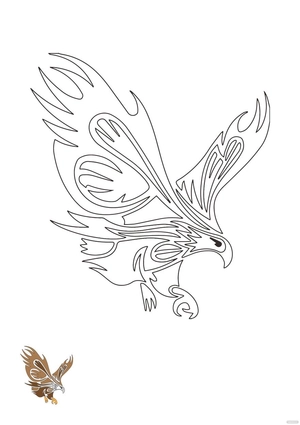 Tribal Eagle coloring page