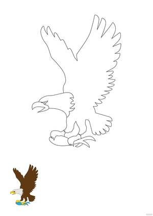 Eating Eagle coloring page