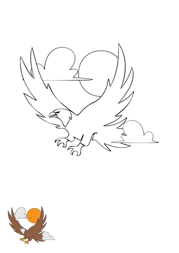 Free Wild Eagle Coloring Page Template to Edit Online