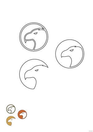 Round Eagle coloring page