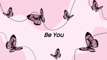 Free Light Pink Butterfly Wallpaper Template to Edit Online