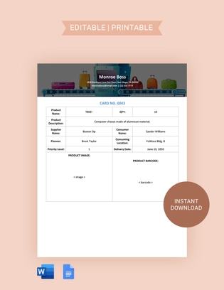Kanban Card Example
