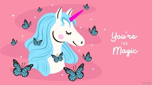 Unicorn And Butterfly Wallpaper