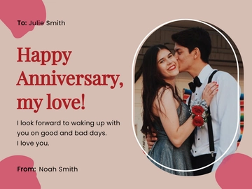 Free Anniversary Ecard Template to Edit Online