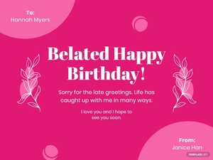 Belated Birthday Ecard Template