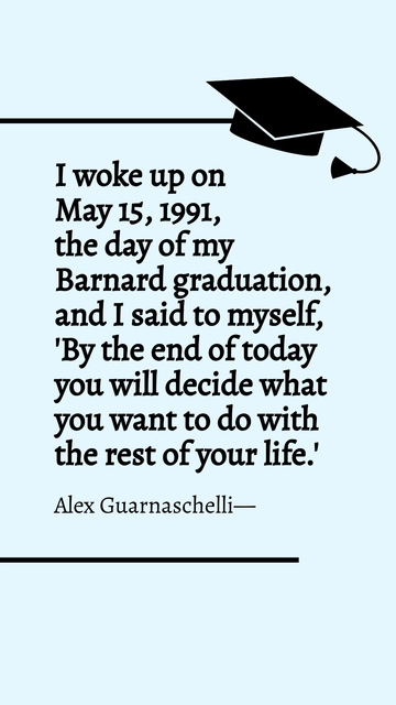 Alex Guarnaschelli's Turning Point: Barnard Graduation Day Quote