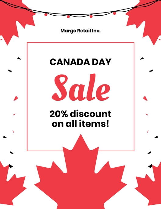 Canada Day Retail Sale Flyer Template