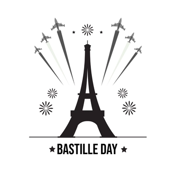Free Black Bastille Day Clipart Template to Edit Online
