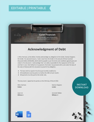 Arizona IOU Template