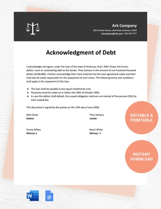 Arkansas IOU Template